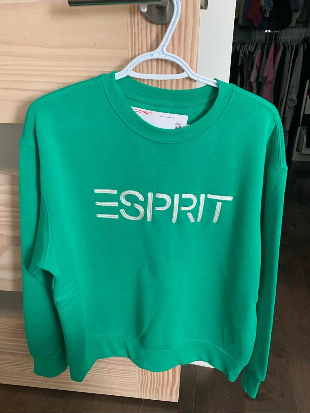 Esprit Green Logo Crewneck Sweatshirt - small - retro vintage 80s